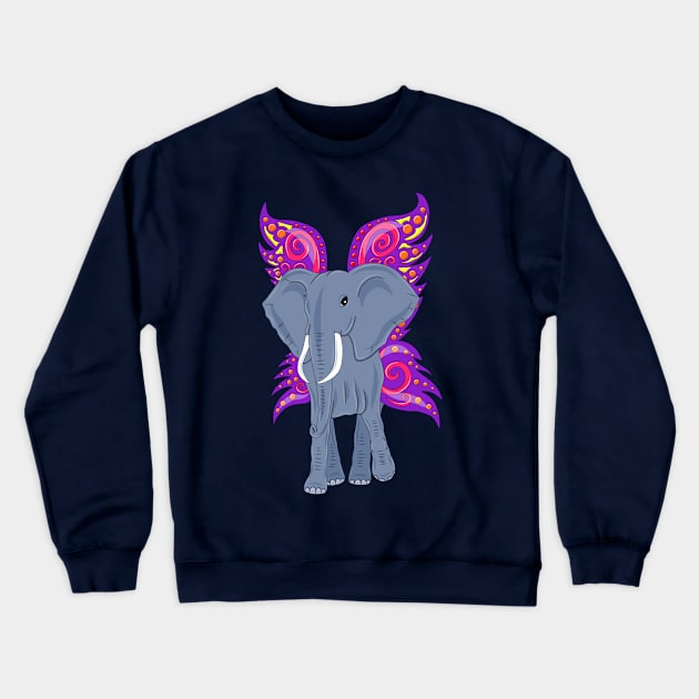 Elephant with wings Crewneck Sweatshirt by MelanieJeyakkumar